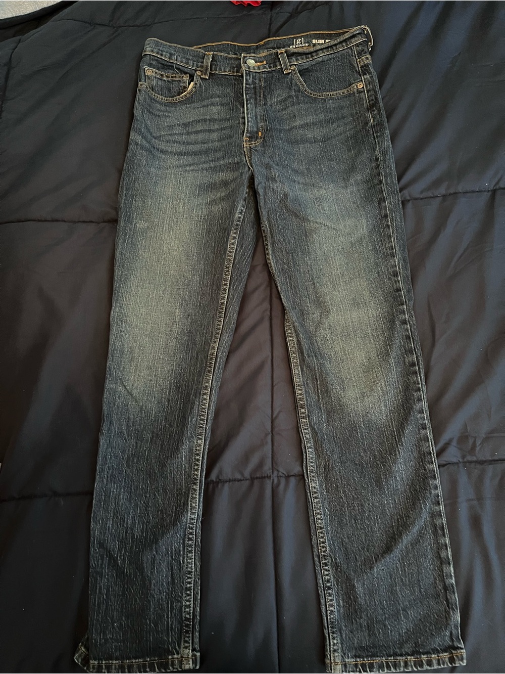 George Men Jeans Slim Straight - Dark Wash Blue